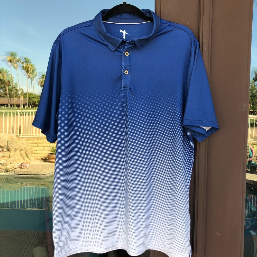 AndersonOrd Navy White Fade Performance Golf Polo M - Picture 2 of 13